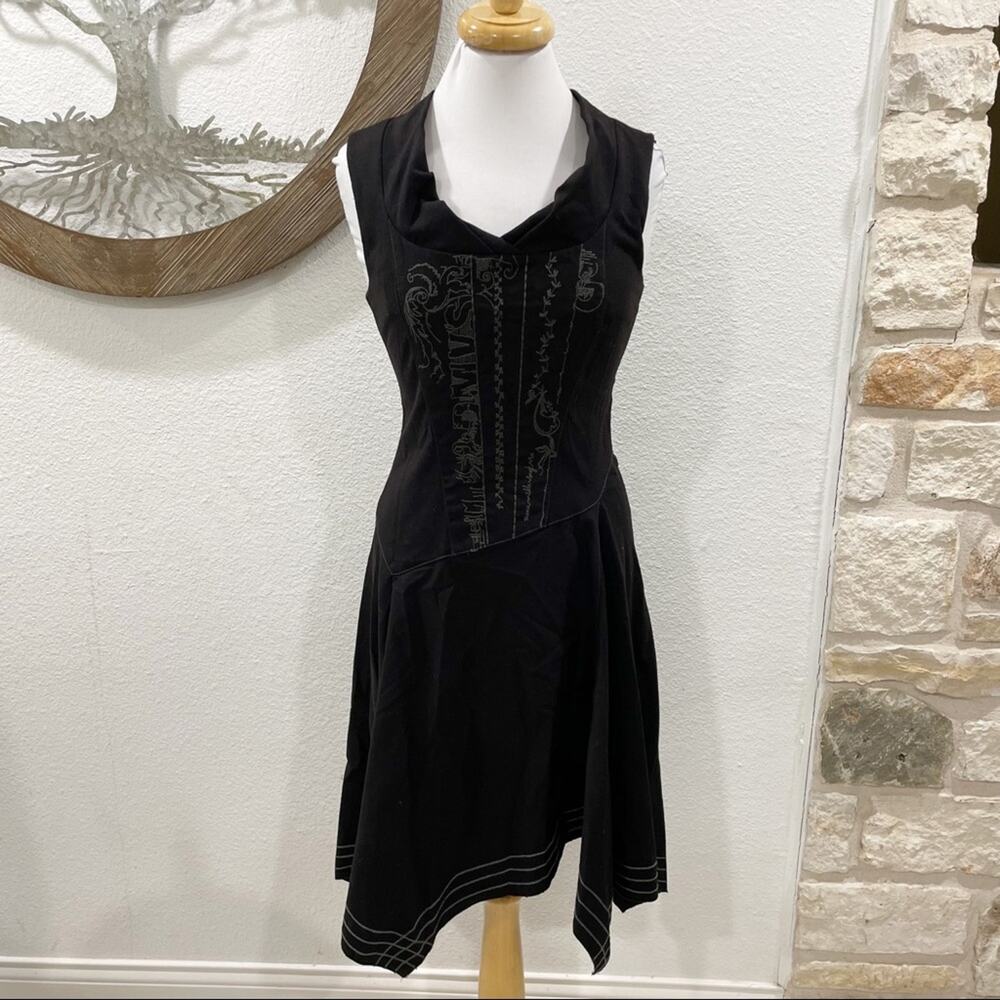 2026 Deux Mille Vingt Six Asymmetrical Embroidered Black Dress 2